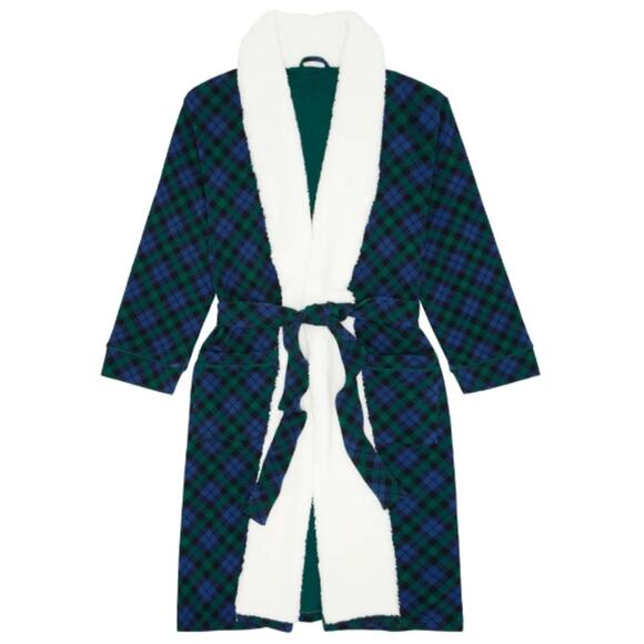 NWT LITTLE SLEEPIES Cozy Robe Emerald Plaid XXL/3XL